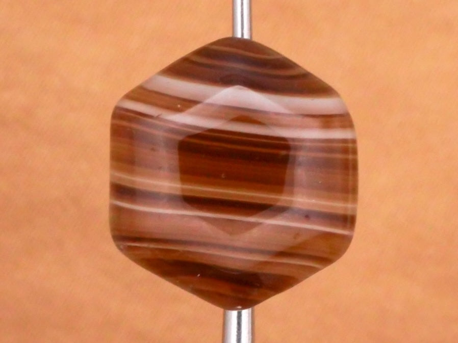 Tigers Eye Look Glass Hexagon Vintage Set of Three Buttons 13mm