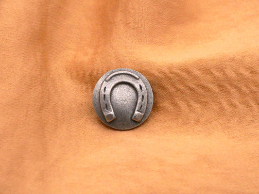 Horseshoe Antique Silver Color Metal Button 15x16mm