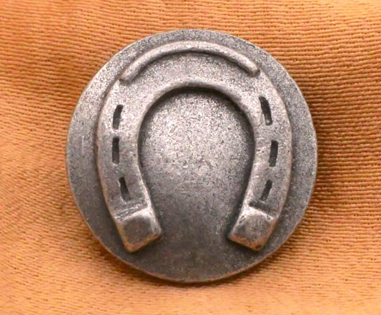 Horseshoe Antique Silver Color Metal Button 15x16mm