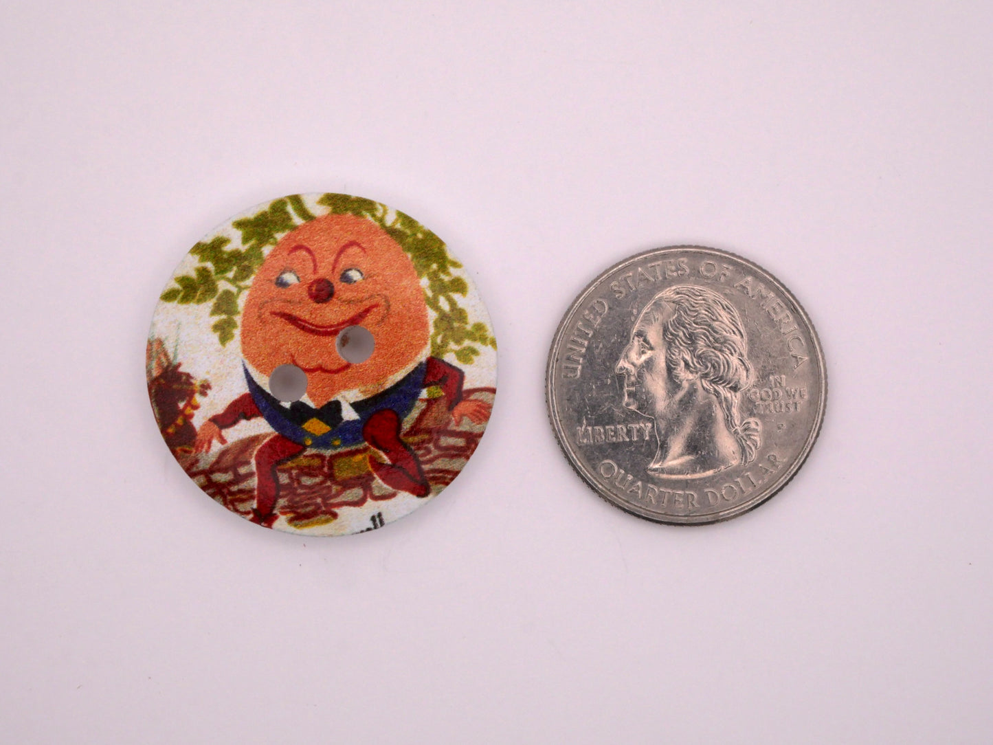 Humpty Dumpty Wood Nursery Rhyme Button 30mm