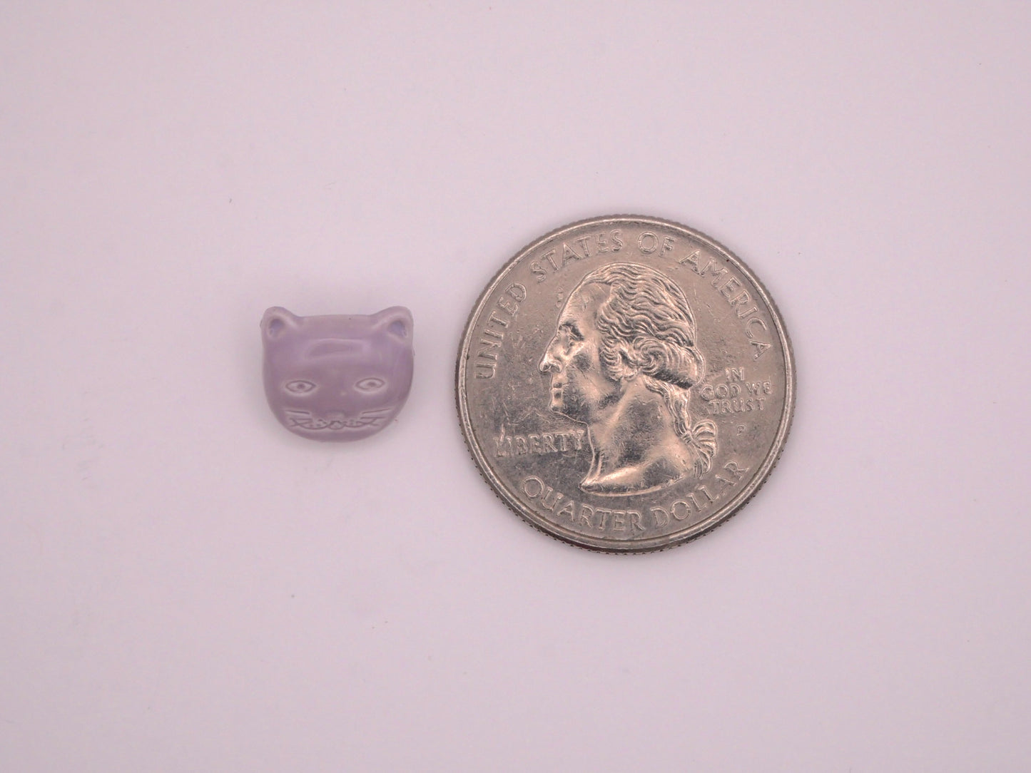 Lavender Kitty Cat Face French France Plastic Button 10x11mm