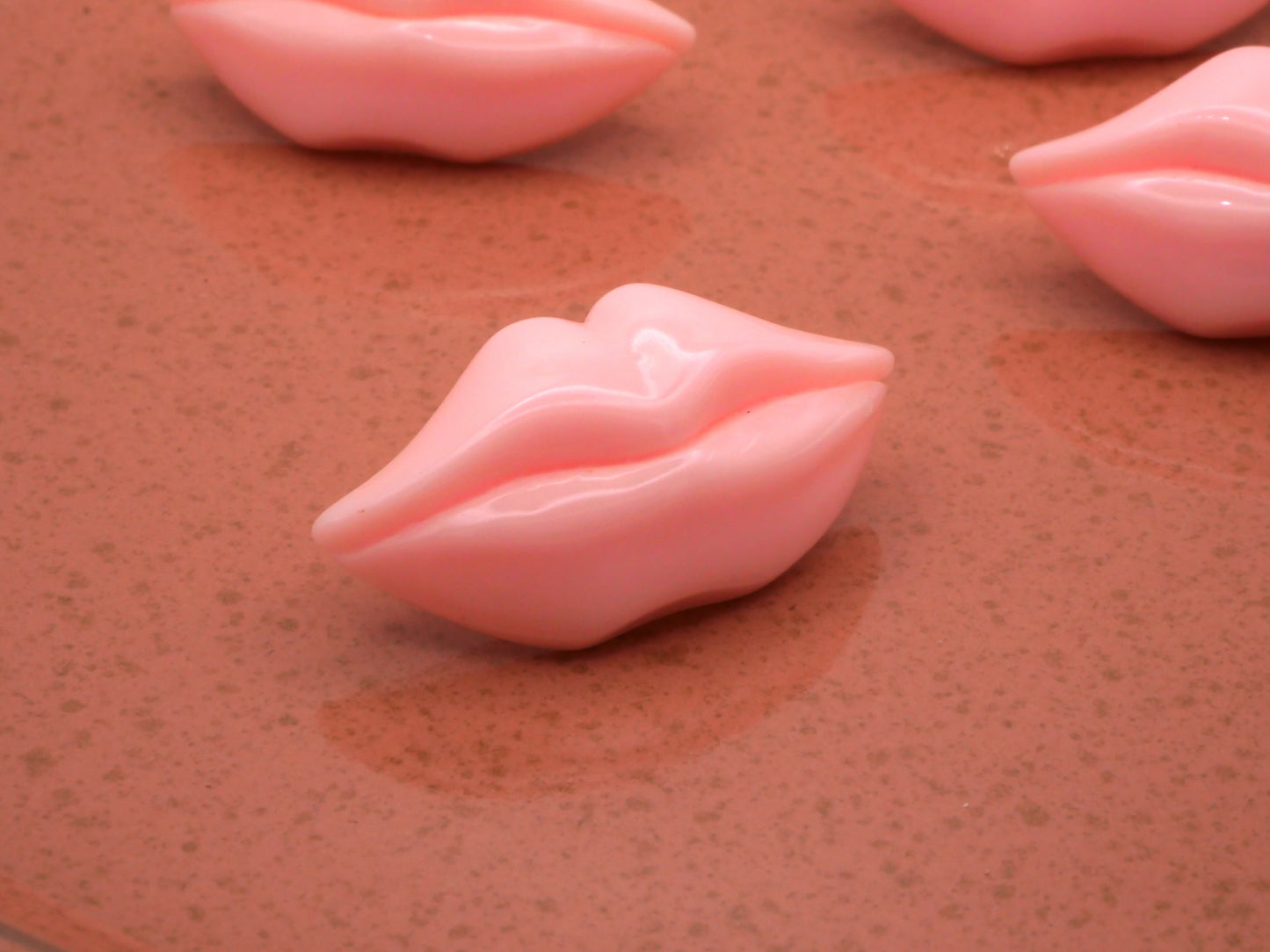 Pale Pink Lips Kisses Valentine Large Buttons 21x42mm