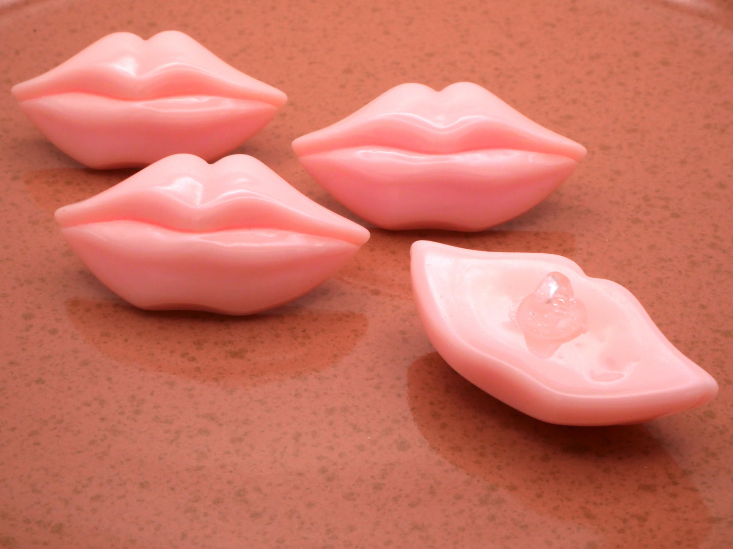 Pale Pink Lips Kisses Valentine Large Buttons 21x42mm