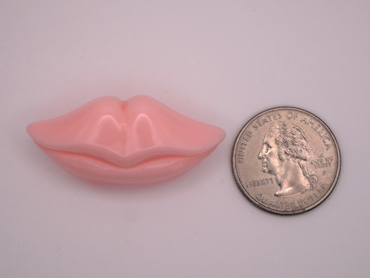 Pale Pink Lips Kisses Valentine Large Buttons 21x42mm