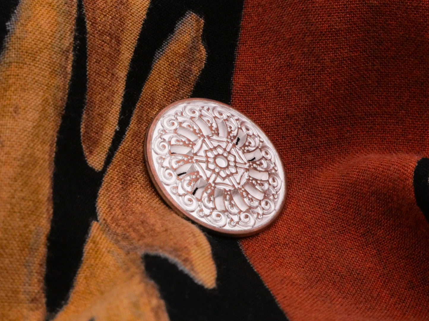 Mandala Design Pearlized Metal Button 23mm