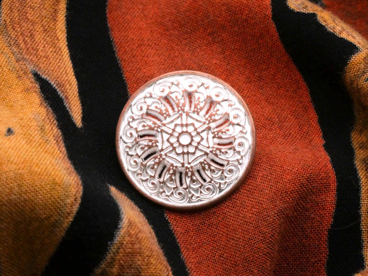 Mandala Design Pearlized Metal Button 23mm