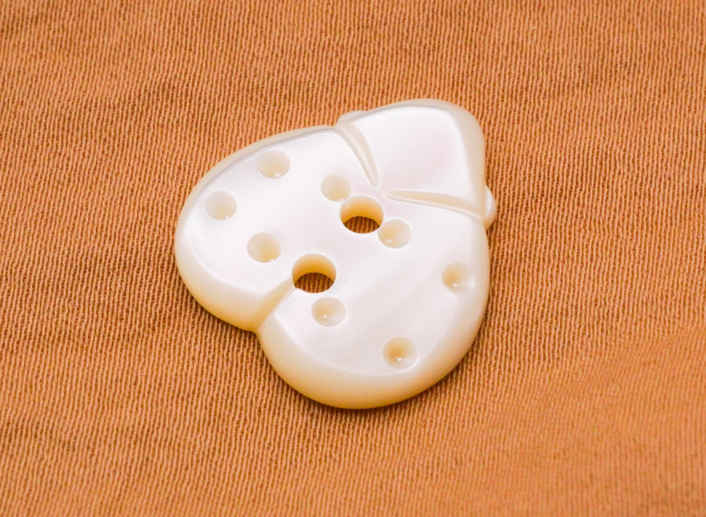 Mother of Pearl Ladybug Carved Sew-Thru Button 18x19mm