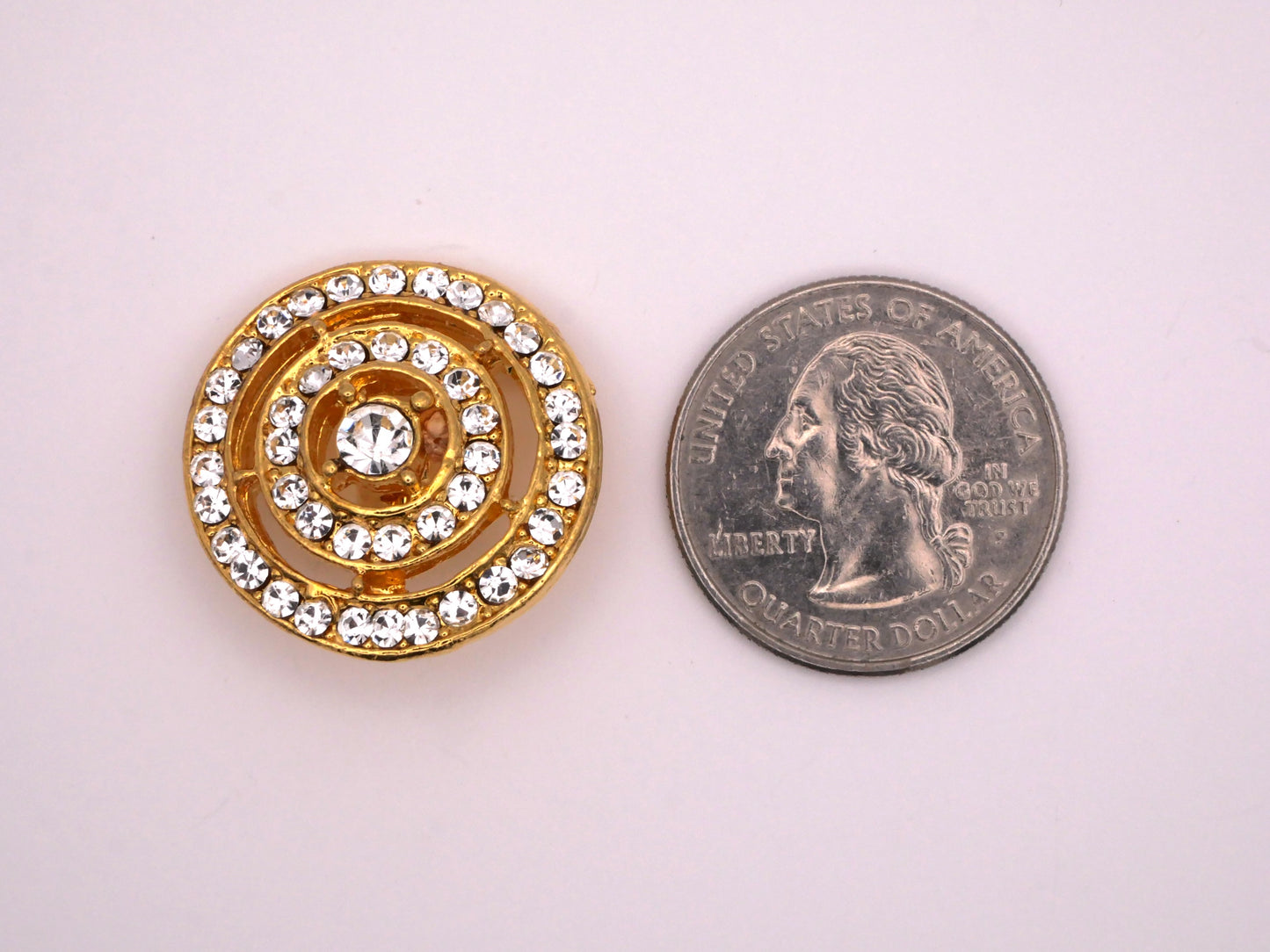 Celestial Gold Rhinestone Button Orbit 25mm