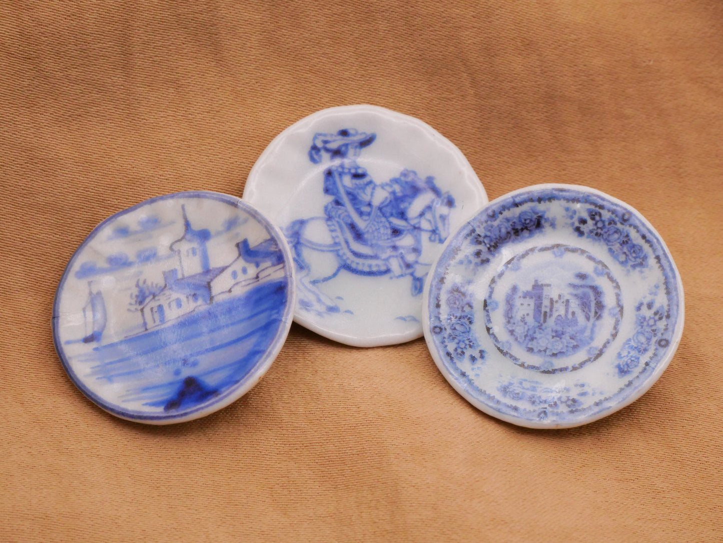 Delft Look Ceramic Blue Transfer Vintage Reproduction Button Various 26mm