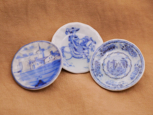 Delft Look Ceramic Blue Transfer Vintage Reproduction Button Various 26mm