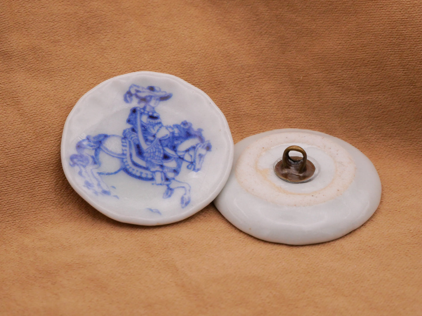 Delft Look Ceramic Blue Transfer Vintage Reproduction Button Various 26mm