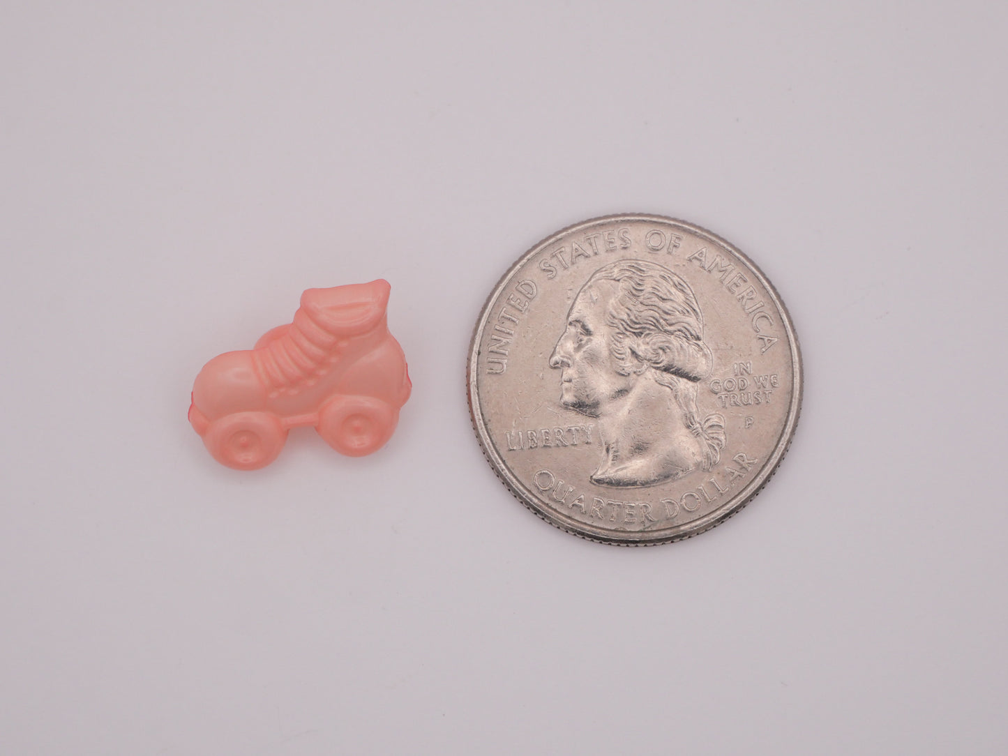 Roller Skate Peachy Pink Plastic Button 14x16mm