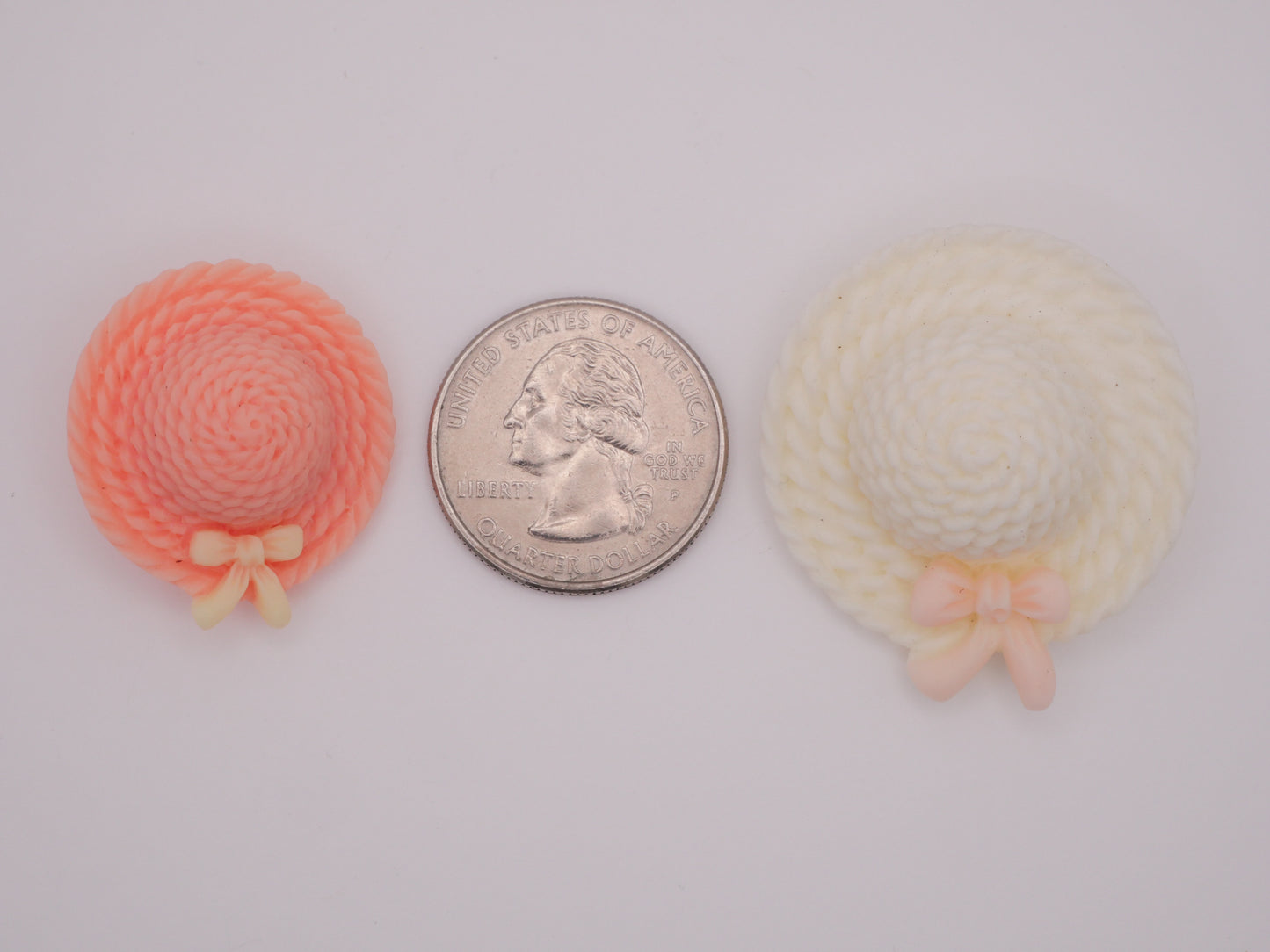 Straw Hat Bonnet Peachy Pink Ivory Resin Plastic Button Various 26-34mm