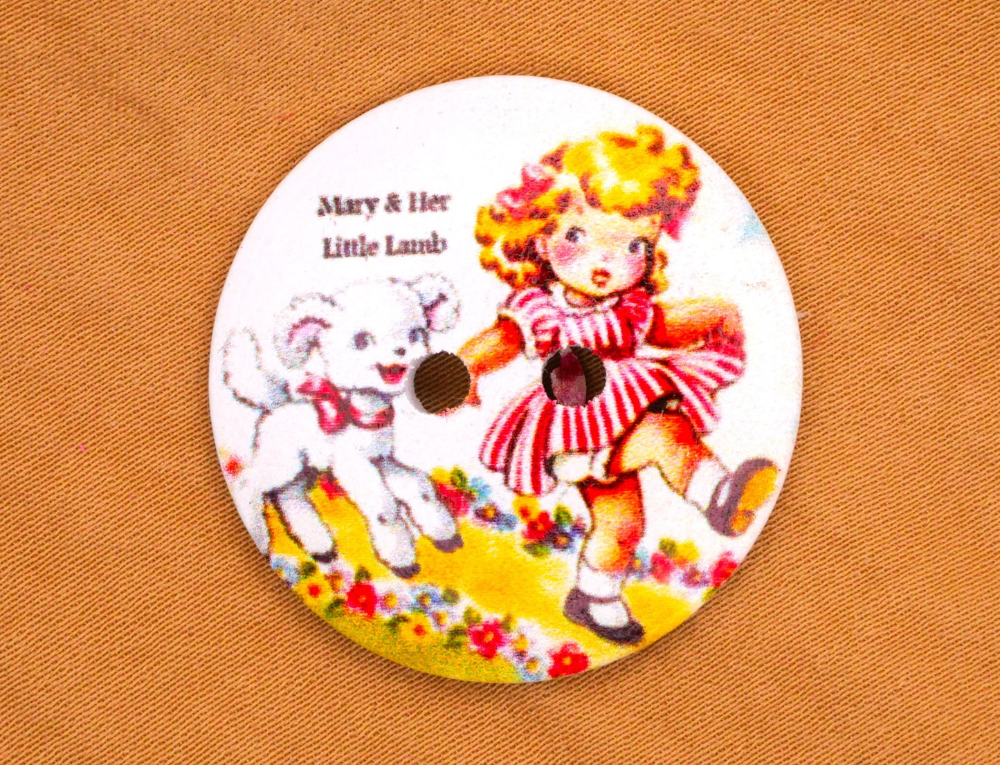 Mary Lamb Bo Peep Nursery Rhyme Wood Button Various 29mm