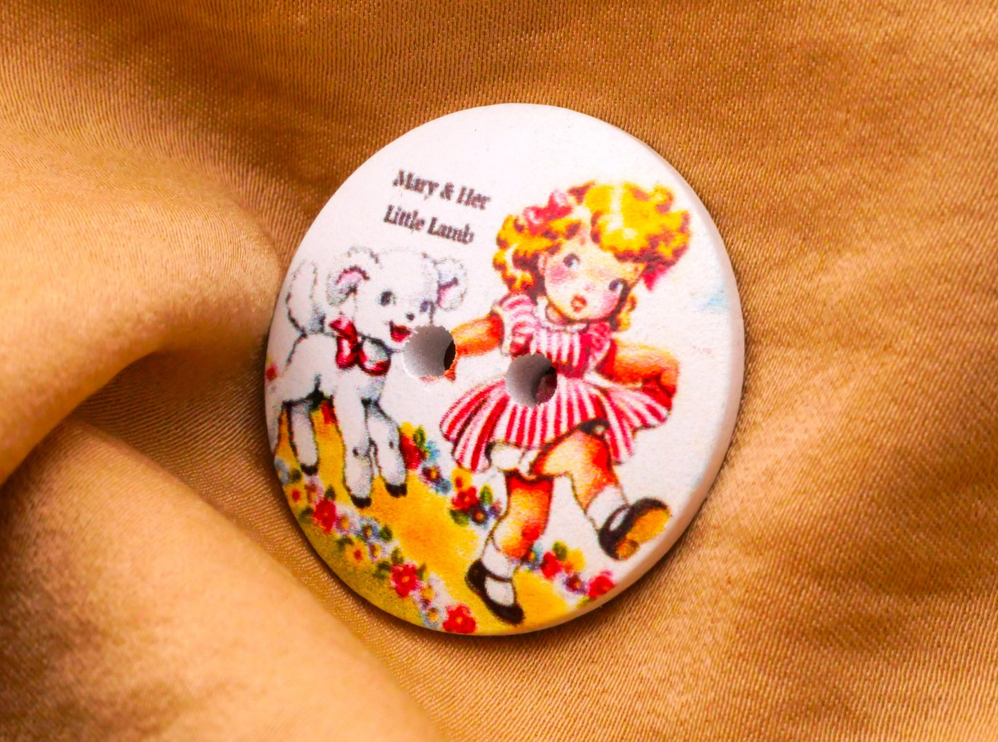 Mary Lamb Bo Peep Nursery Rhyme Wood Button Various 29mm