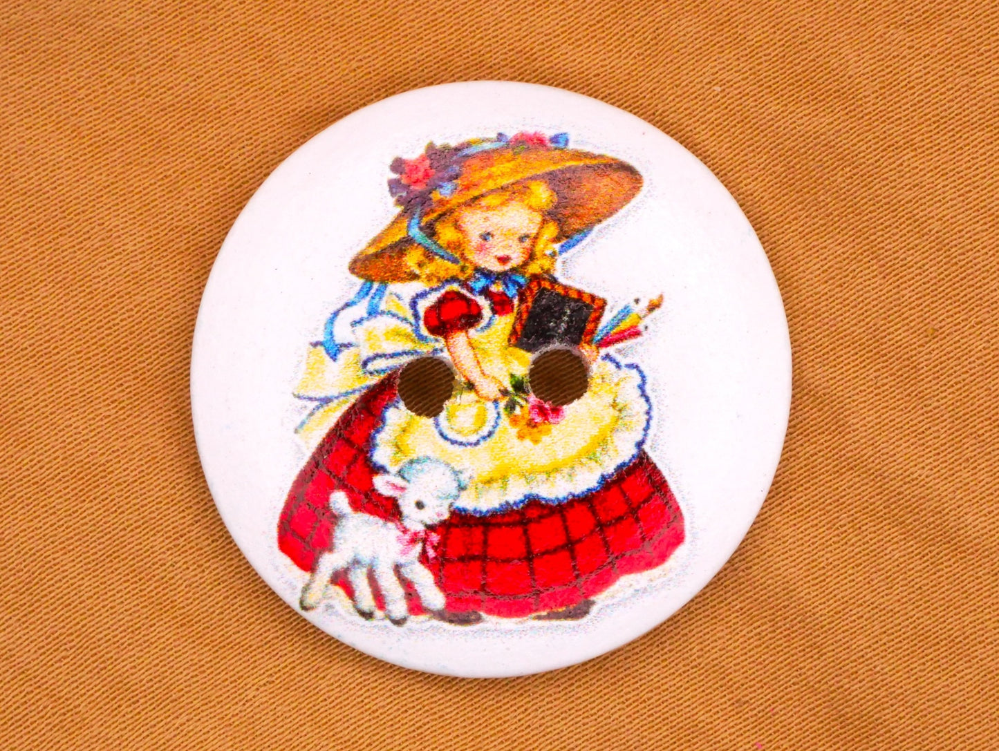 Mary Lamb Bo Peep Nursery Rhyme Wood Button Various 29mm