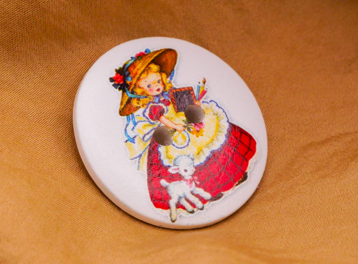 Mary Lamb Bo Peep Nursery Rhyme Wood Button Various 29mm