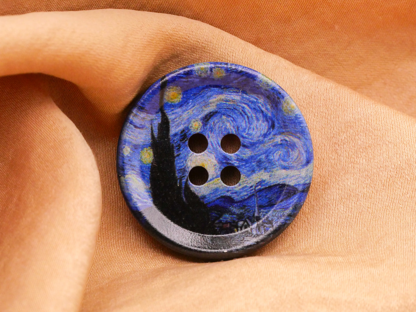 Famous Paintings Art Inspired Wood Sew-Thru Buttons Various 30mm