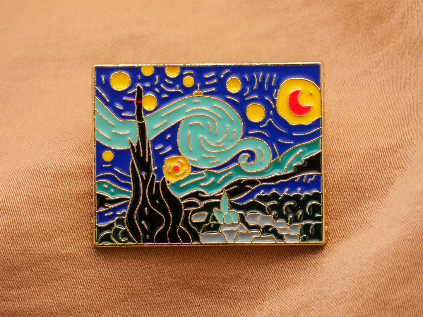 Famous Painting Art Inspired Van Gogh Munch Enamel Metal Button Various 27x34mm