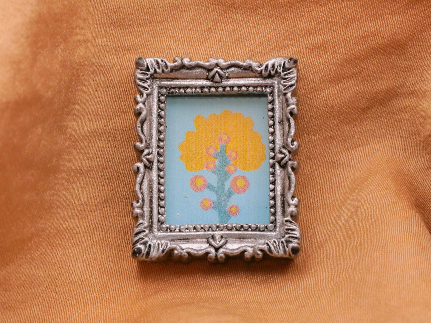 Flower Framed Painting Art Inspired Plastic Button Various 25x29mm