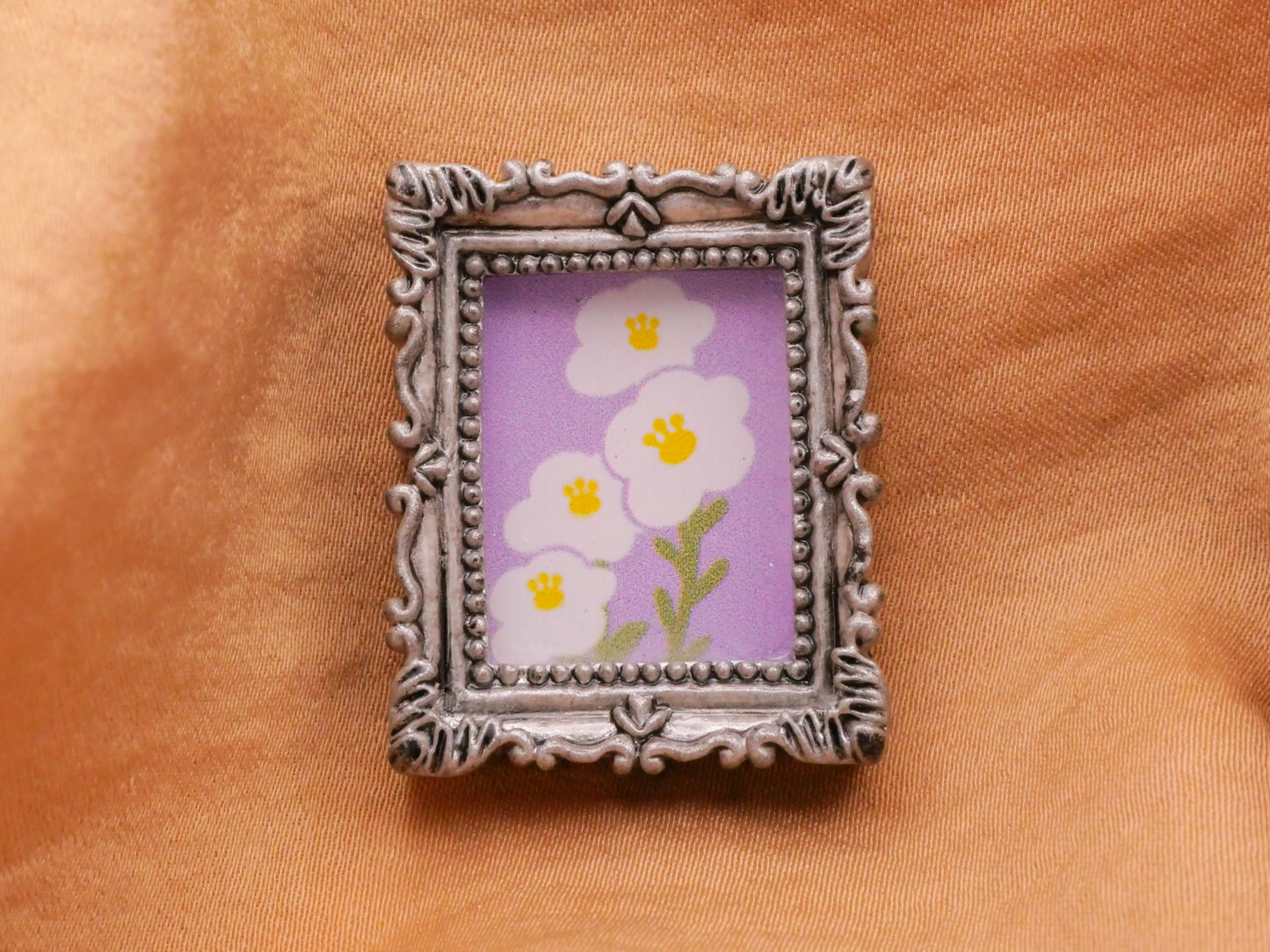 Flower Framed Painting Art Inspired Plastic Button Various 25x29mm