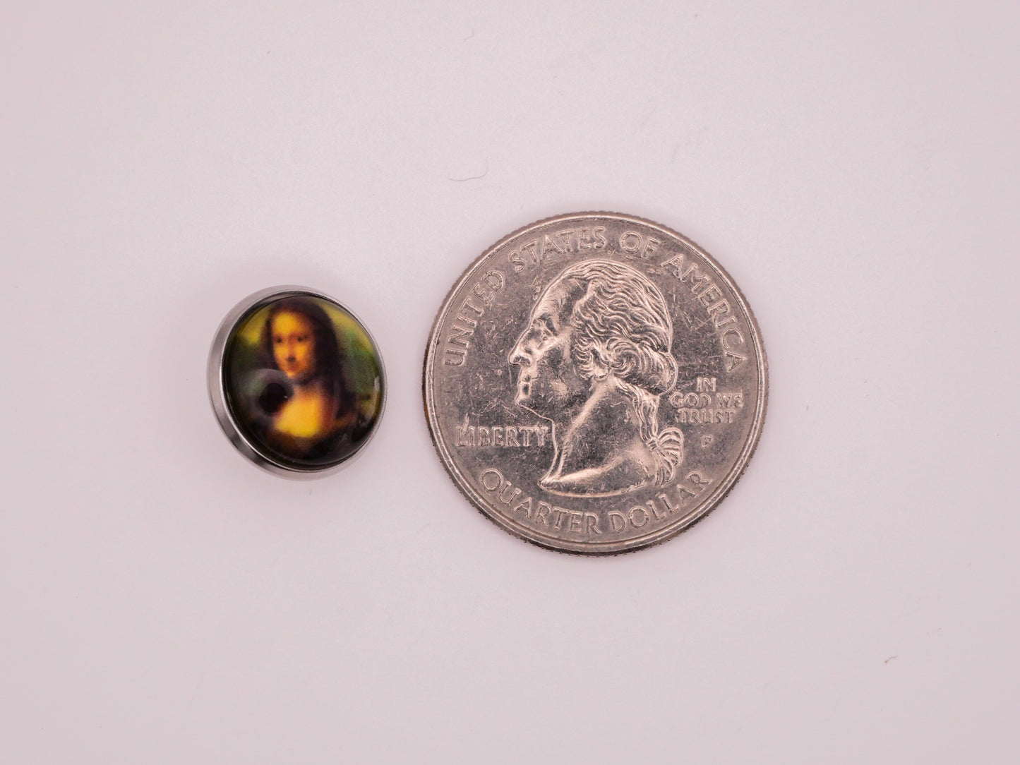 Mona Lisa Leonardo da Vinci Art Inspired Metal Plastic Button 14mm