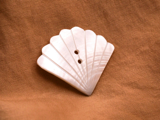 Fan Mother of Pearl Shell Sew-Thru Button 27x31mm