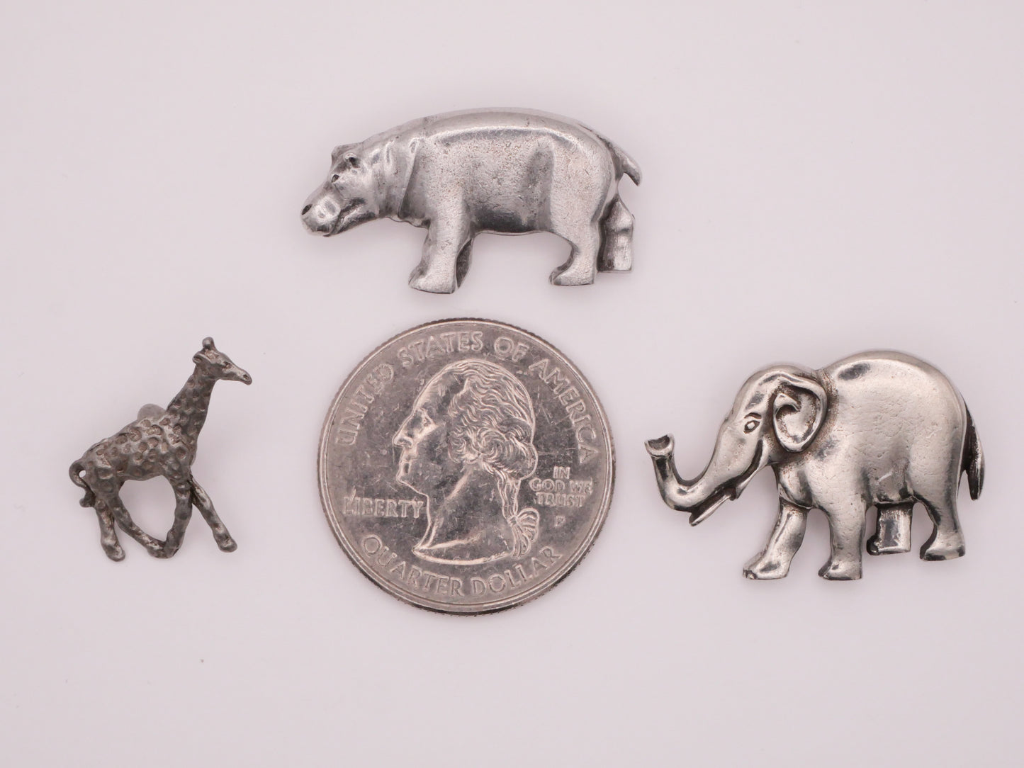 Danforth Pewter Safari Animals Elephant Hippo Giraffe Metal Buttons 15-27mm