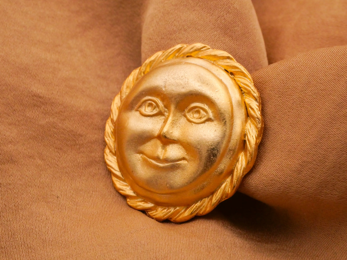 Sun Moon Celestial Faces Gold Metal Large Button Various 33-36mm