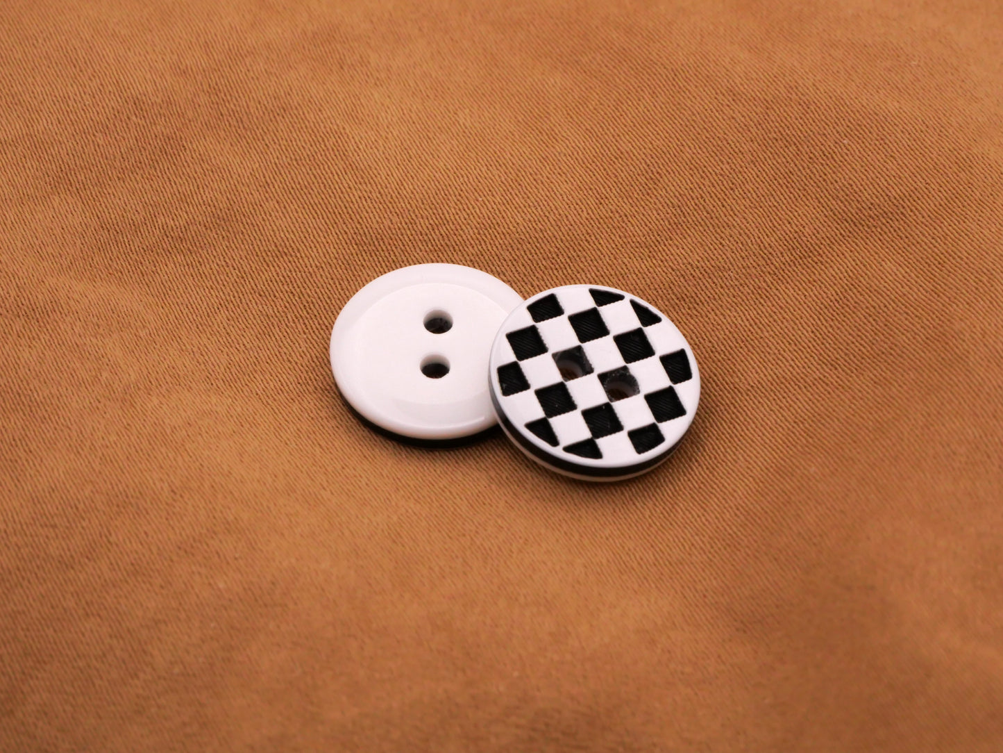 Checkered Racing Flag Pattern Set of Ten Plastic Buttons 13mm