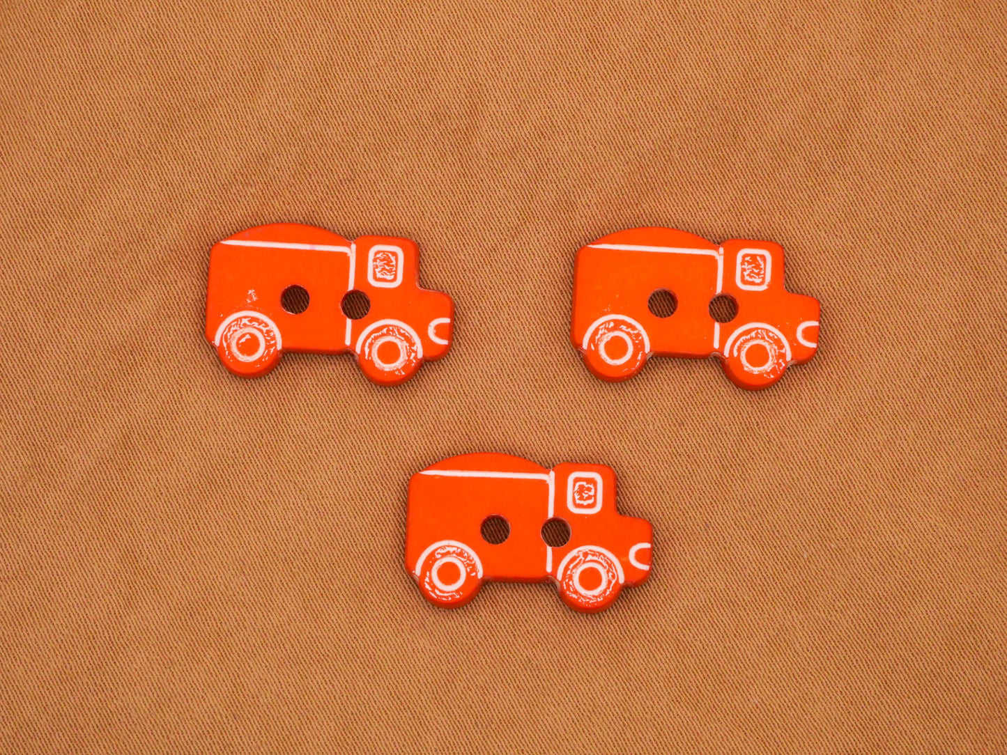 Dump Truck Black Orange Plastic Sew-Thru Button Various 11x18mm