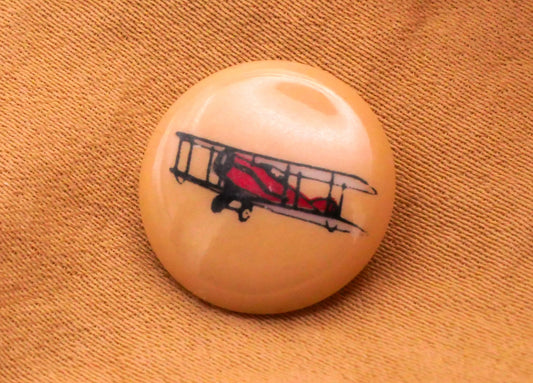 Biplane Airplane Aircraft Plastic Button 15mm