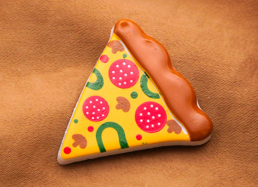 Pizza Slice Pepperoni Mushroom Plastic Button 26x27mm