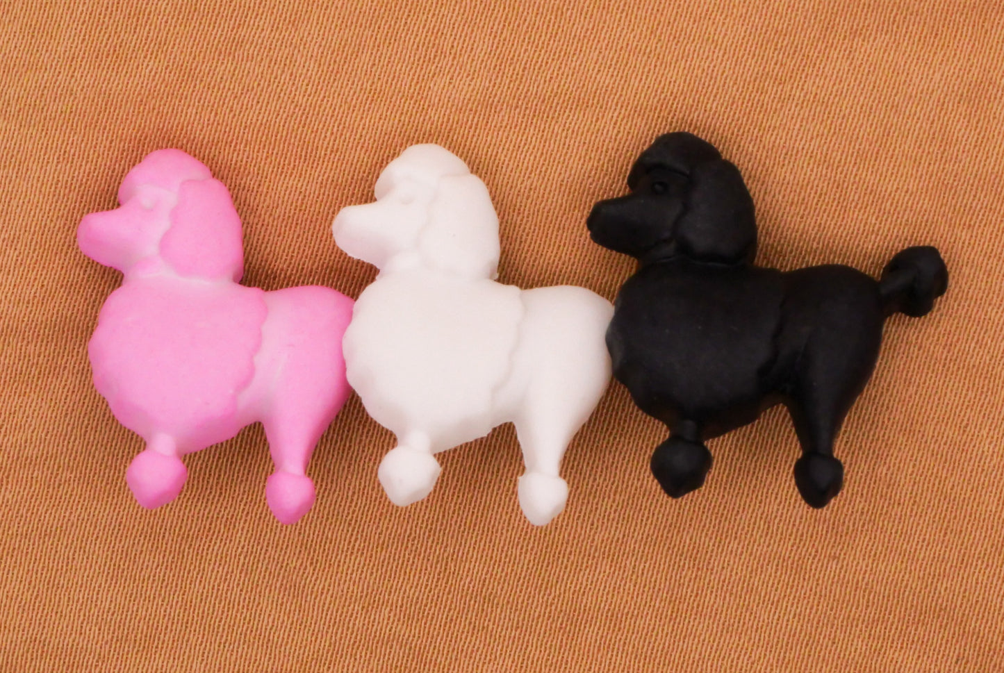 Poodle Pink White Black Plastic Dog Button Various 20mm