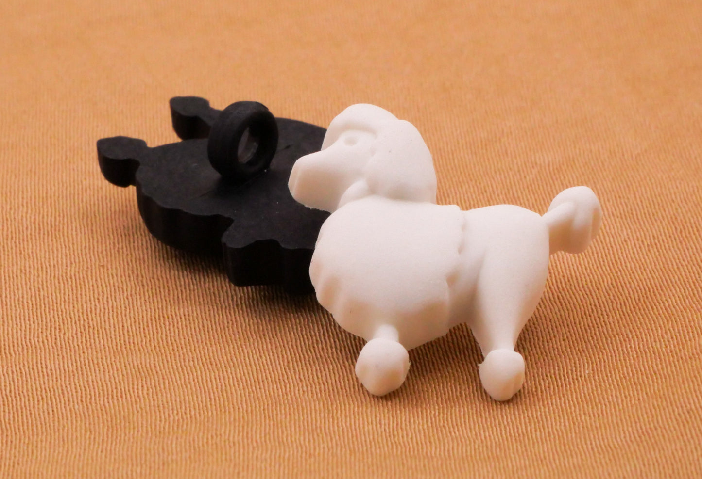 Poodle Pink White Black Plastic Dog Button Various 20mm