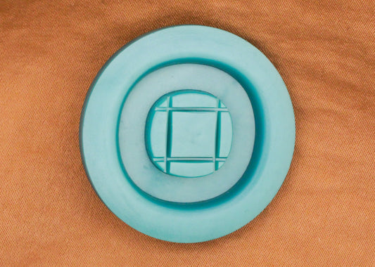 Teal Hashtag Circle Vintage Plastic Large Button 33mm