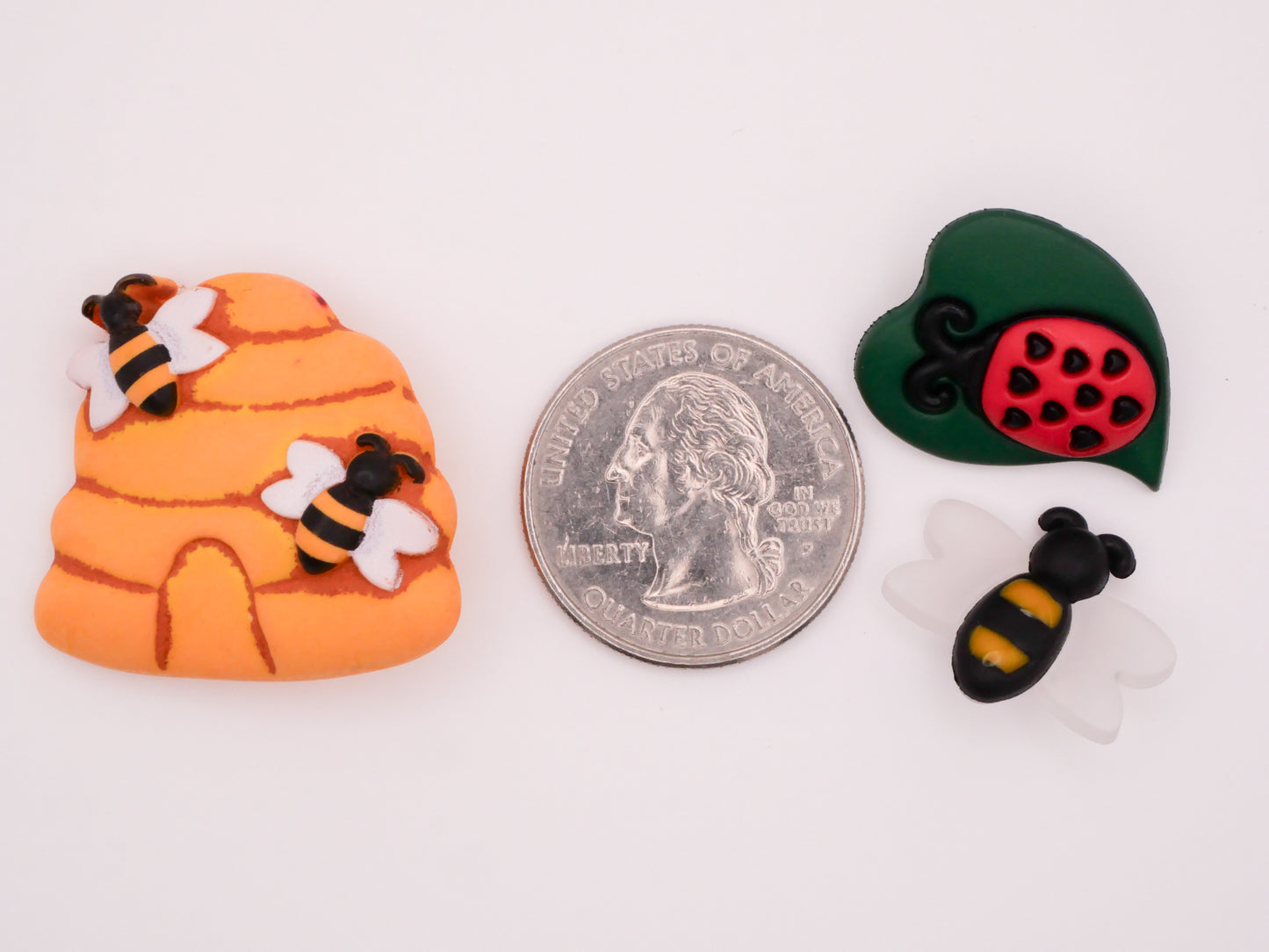 Bee Hive Ladybug Plastic Button Various 16-31mm