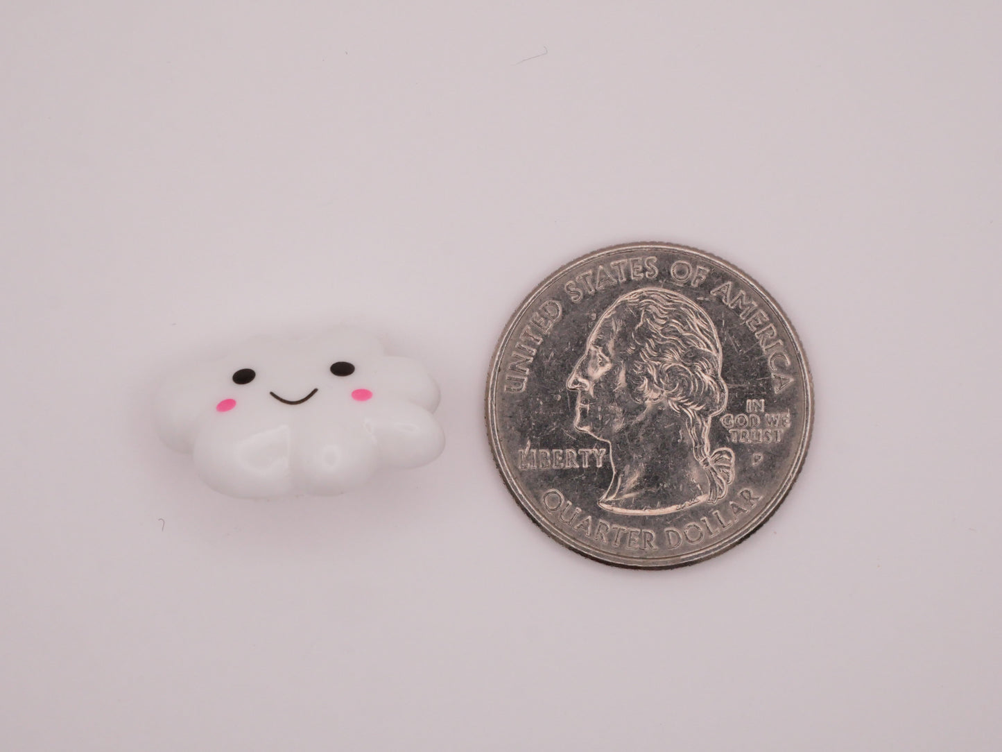 Puffy White Cloud Smiling Face Plastic Button 15x21mm