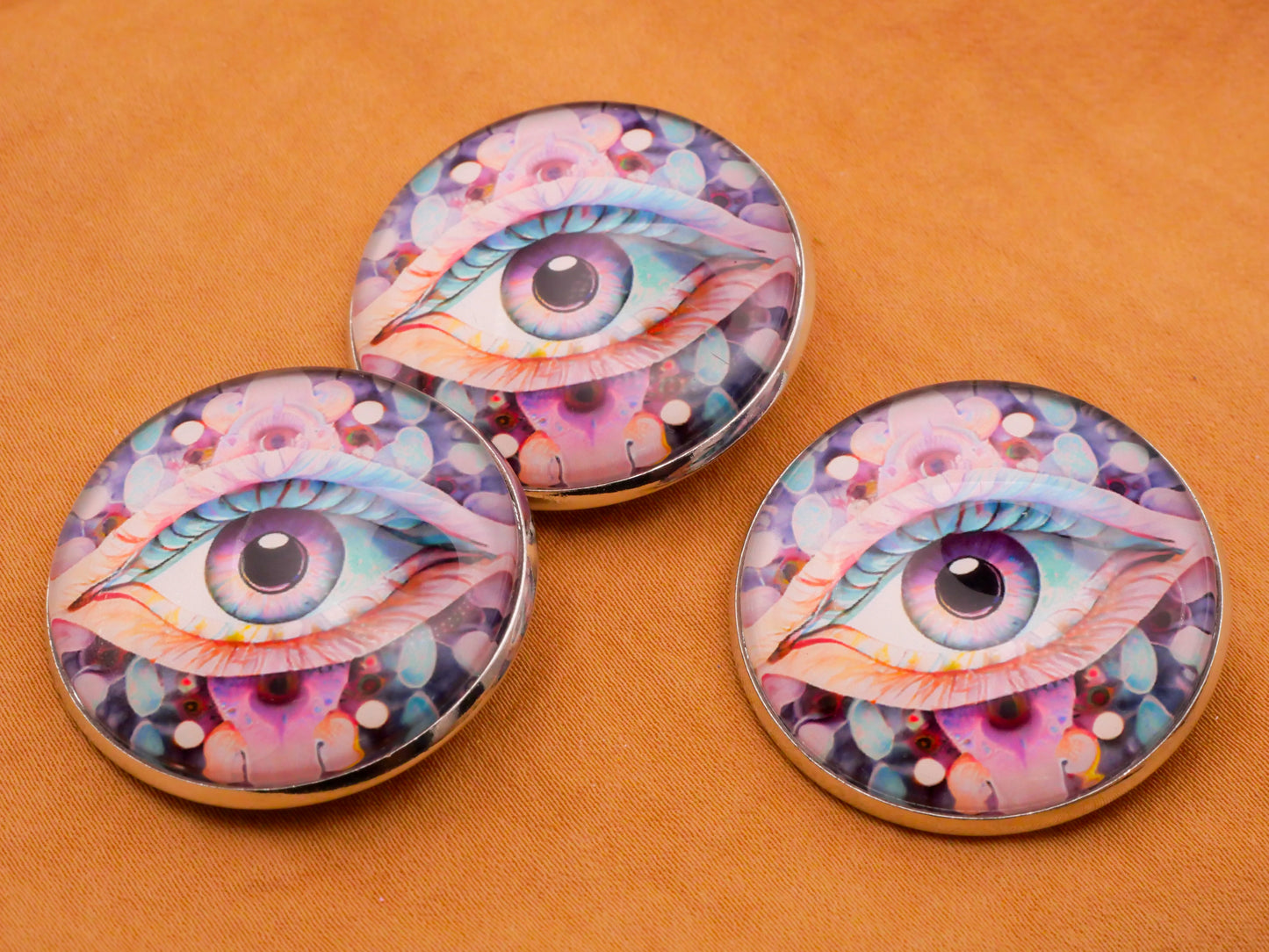 Eye Flowers Through The Looking Glass Dome Button 32mm