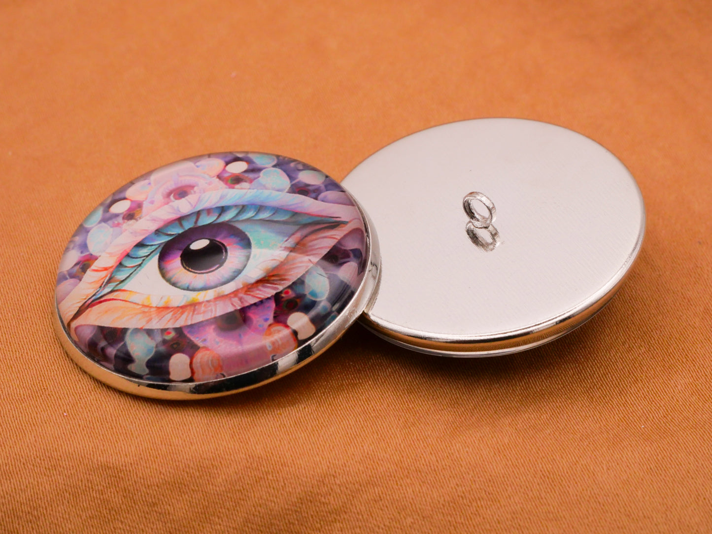 Eye Flowers Through The Looking Glass Dome Button 32mm