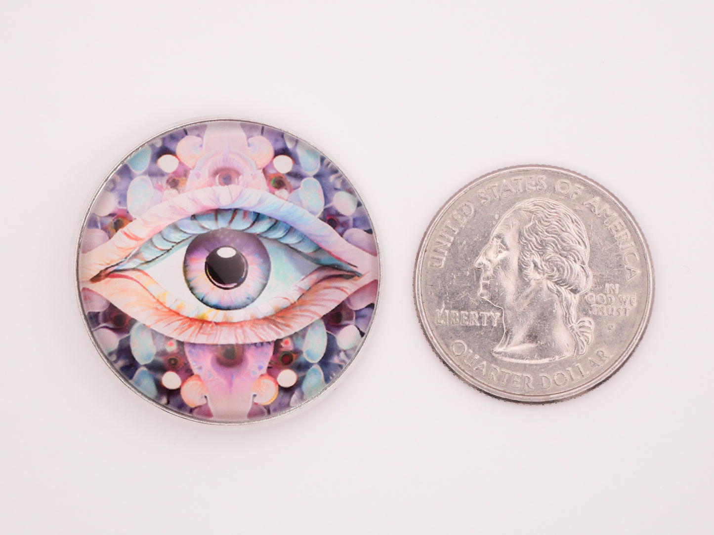 Eye Flowers Through The Looking Glass Dome Button 32mm