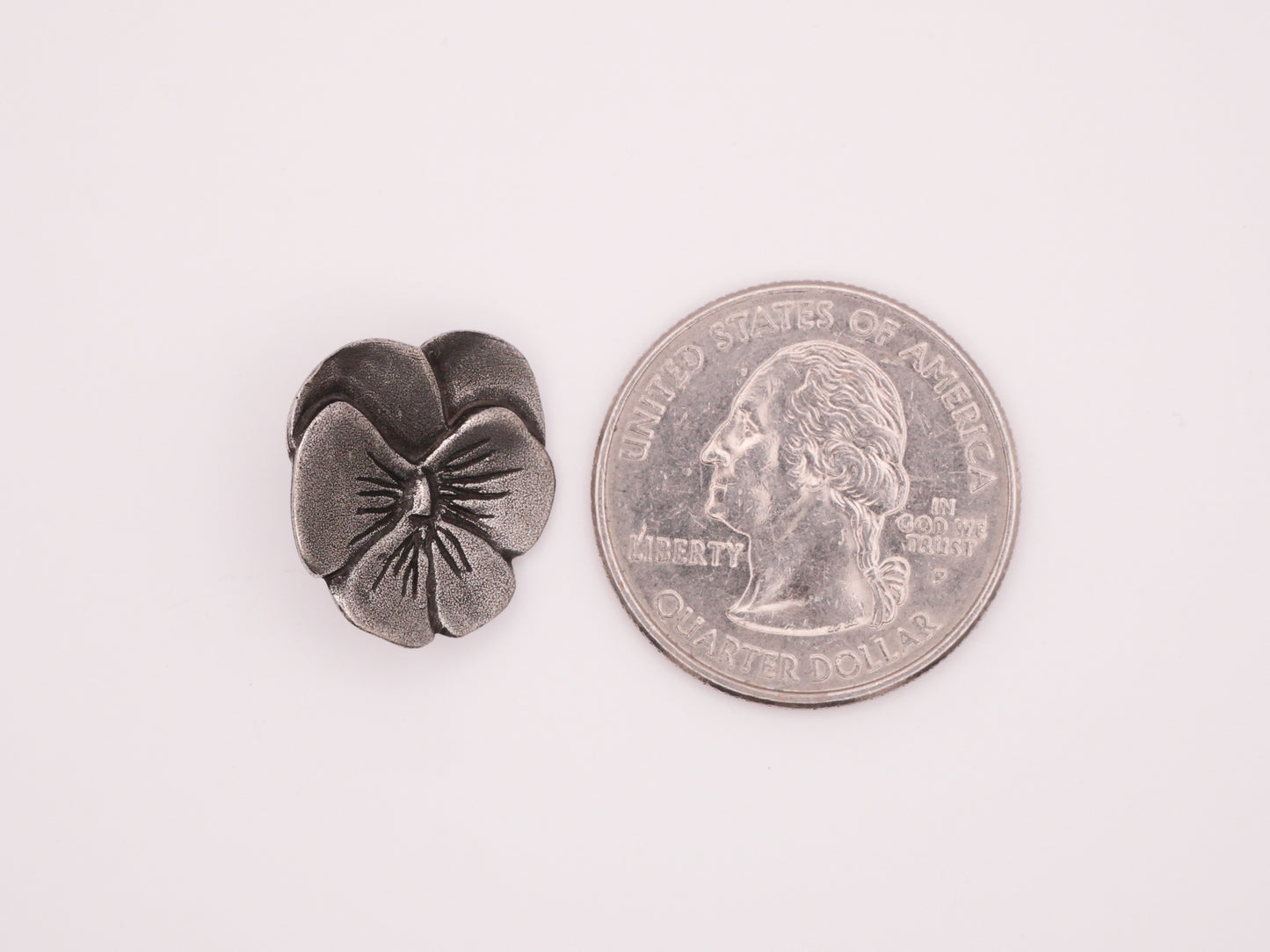 Danforth Pewter Pansy Flower Back Mark Metal Button 17mm