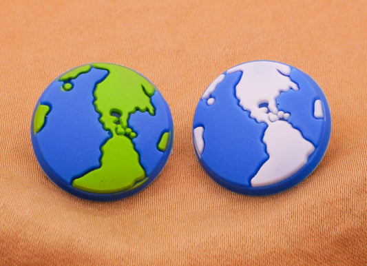 Earth Globe Blue Green Soft Plastic Button Various 18mm