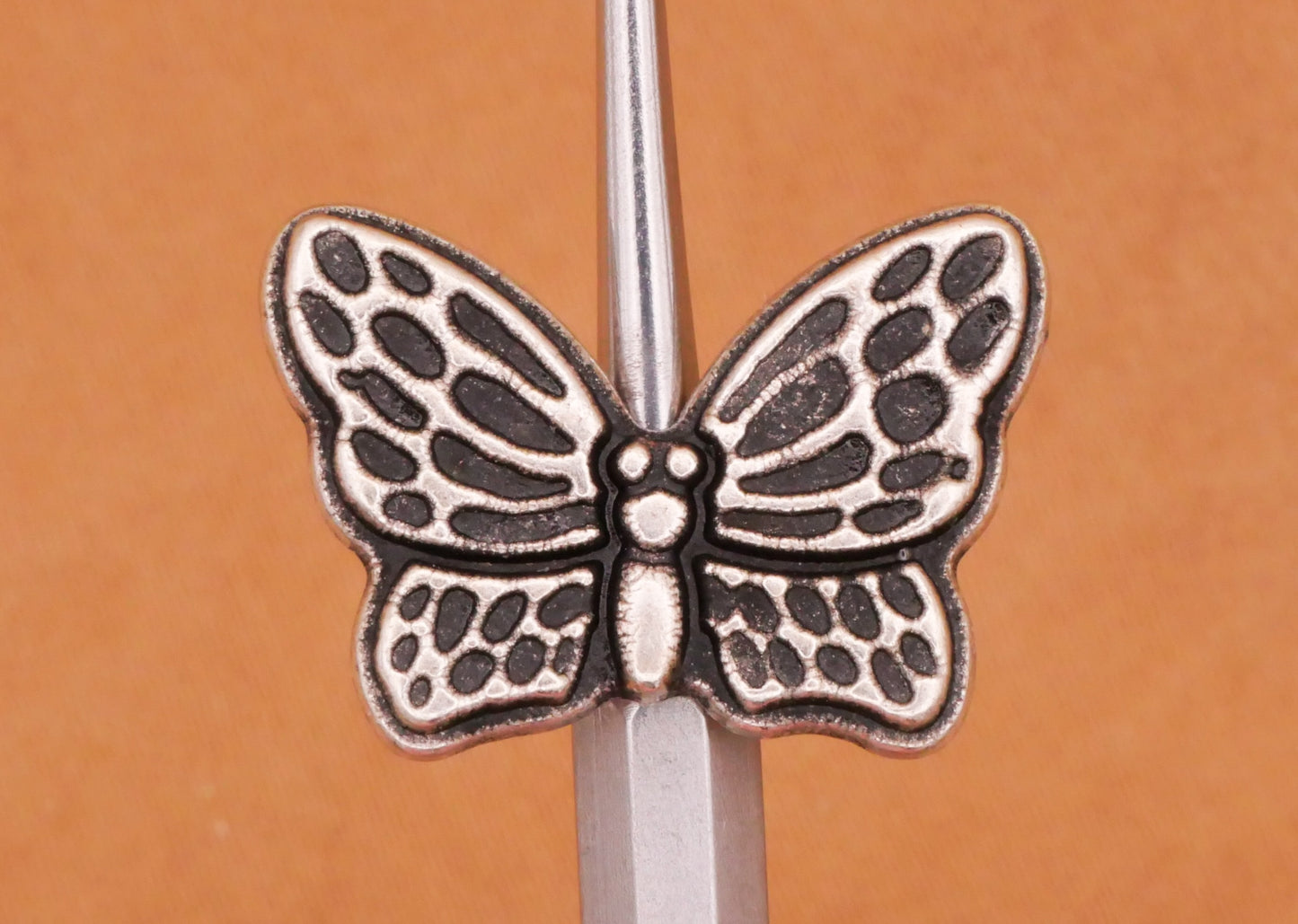 Butterfly Flying Insect Detailed Metal Button 14x20mm