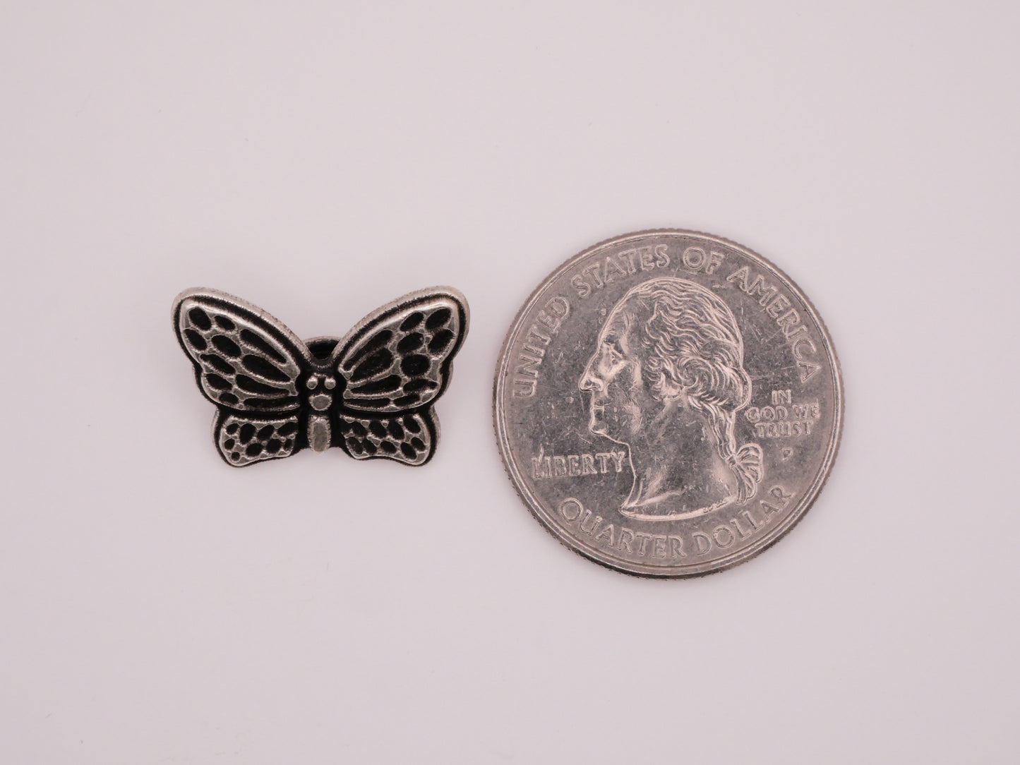 Butterfly Flying Insect Detailed Metal Button 14x20mm