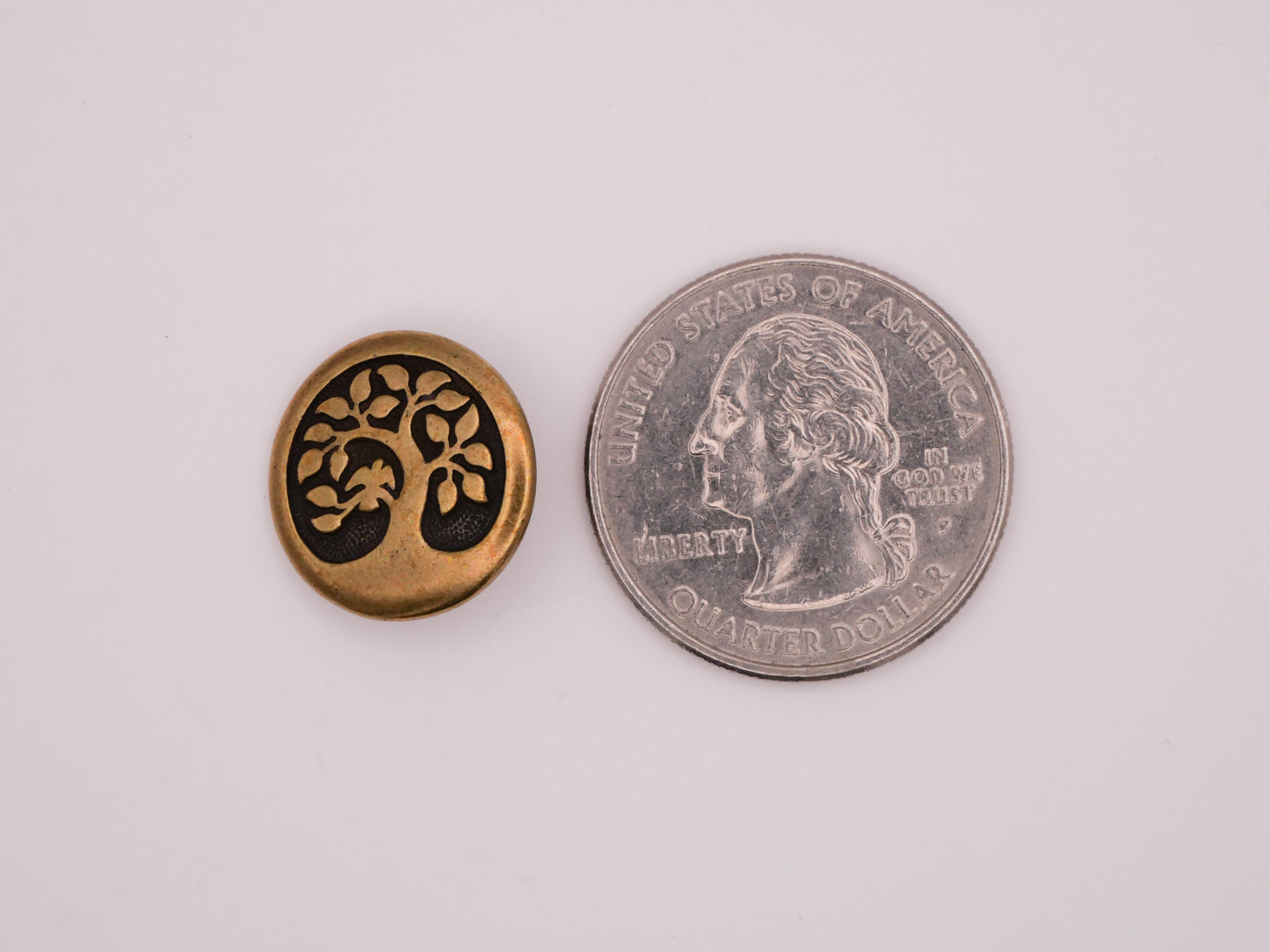 Tree of Life Bird Gold Brass Bronze Metal Button 16mm