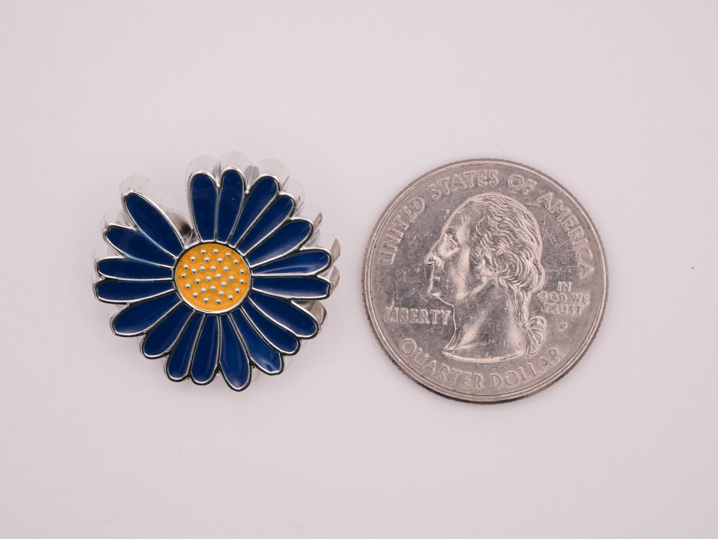 Daisy He Loves Me Colorful Blue Yellow Flower Plastic Button Various 24mm