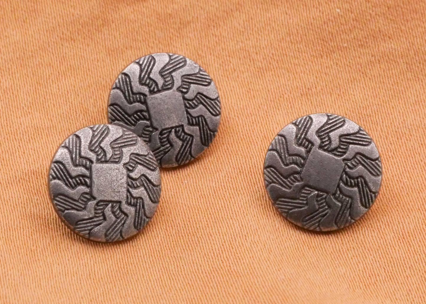 Aztec Sun Small Silver Metal Button 11mm