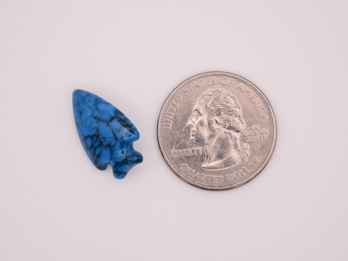 Arrowhead Turquoise Blue Vintage Plastic Button 13x20mm