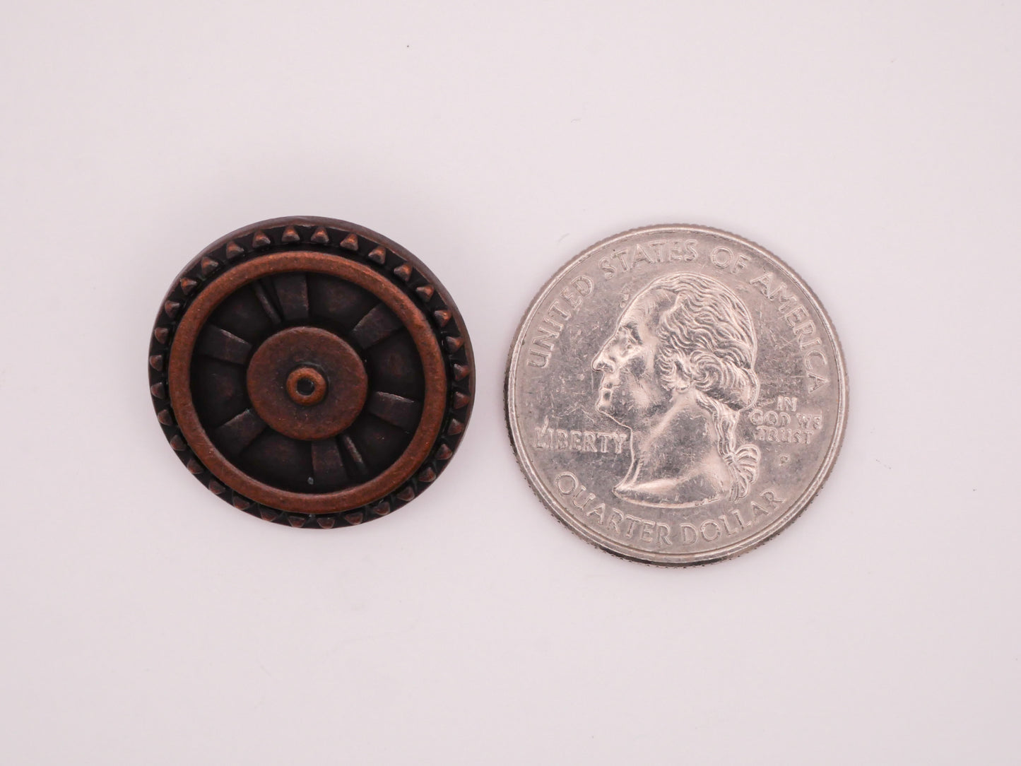 Wagon Wheel Copper Bronze Metal Button 23mm